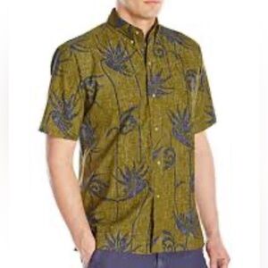 RARE Reyn Spooner Alfred Shaheen Birds Of Paradise Green Hawaiian Shirt XXL